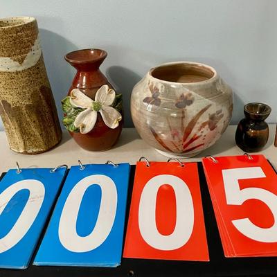 Mixed 4pc vintage pottery vase lot