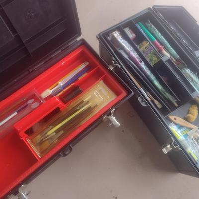Collection of Artists Brushes and Watercolor Supplies