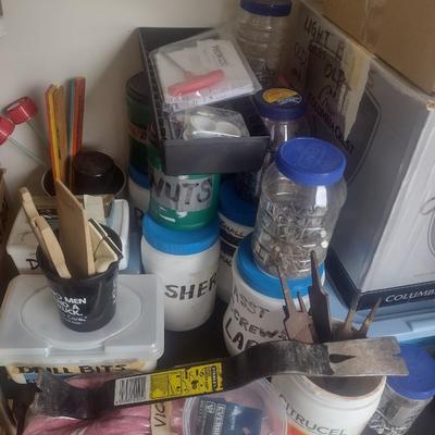 Assortment of Hand Tools, Hardware, Nuts, Bolts, Screws, Nails, and More