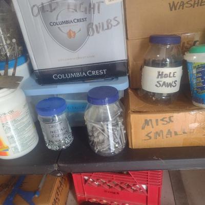 Assortment of Hand Tools, Hardware, Nuts, Bolts, Screws, Nails, and More