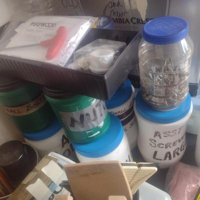 Assortment of Hand Tools, Hardware, Nuts, Bolts, Screws, Nails, and More