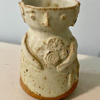 Vintage Solveig Cox pottery girl lamp & vase