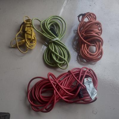 Assortment of Extension Cords Various Gauges and Lengths Choice A