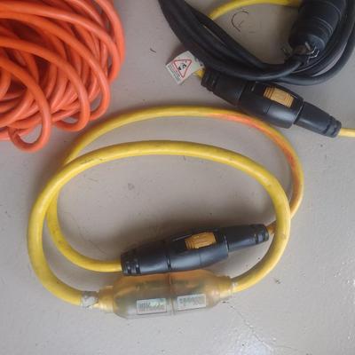 Assortment of Extension Cords Various Gauges and Lengths Choice B