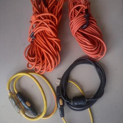 Assortment of Extension Cords Various Gauges and Lengths Choice B