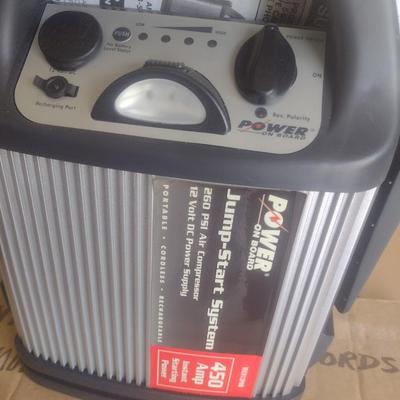 Power on Board 12 Volt Jump Start and Air Compressor System