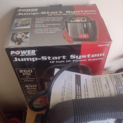 Power on Board 12 Volt Jump Start and Air Compressor System