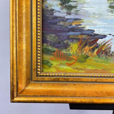 Sale Photo Thumbnail #100: Framed, measures: 15.5" high x 19.5" wide
signed lower left corner