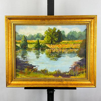 Sale Photo Thumbnail #98: Framed, measures: 15.5" high x 19.5" wide
signed lower left corner