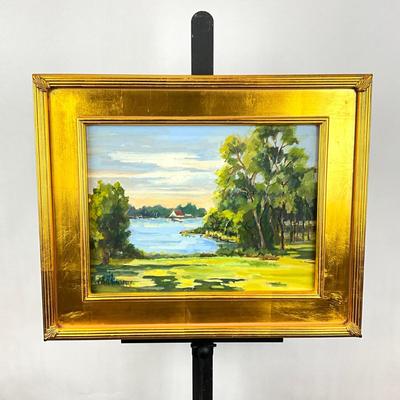 Sale Photo Thumbnail #108: Framed, measures: 175" high x 21.75" wide
signed lower left corner