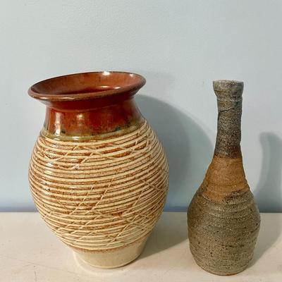 Pair of vintage hand-thrown vases