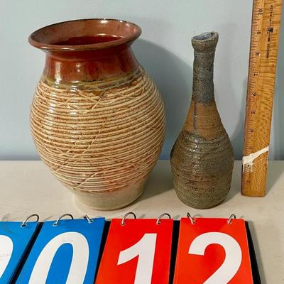 Pair of vintage hand-thrown vases