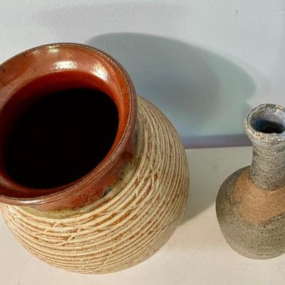 Pair of vintage hand-thrown vases