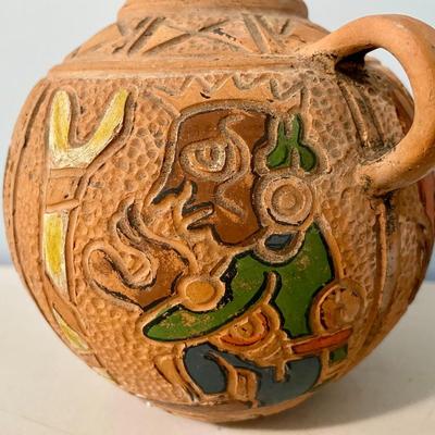 Vintage South American hand-thrown terracotta vase