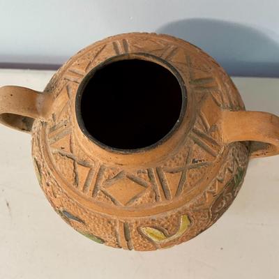 Vintage South American hand-thrown terracotta vase