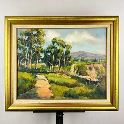 Sale Photo Thumbnail #137: Gold frame, measures: 21" high x 25" wide
signed lower right corner