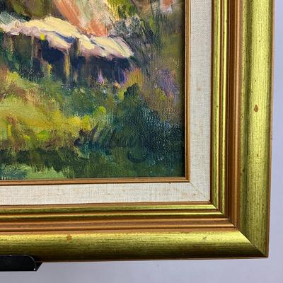 Sale Photo Thumbnail #139: Gold frame, measures: 21" high x 25" wide
signed lower right corner