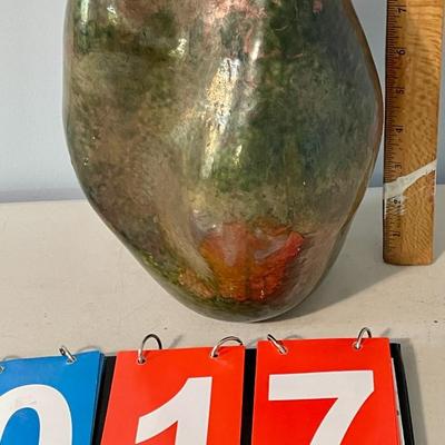 Vintage hand-thrown ripple vase by Carol Mitchell