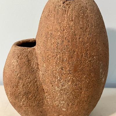 Vintage hand-thrown double vase by Doris Sagendorph