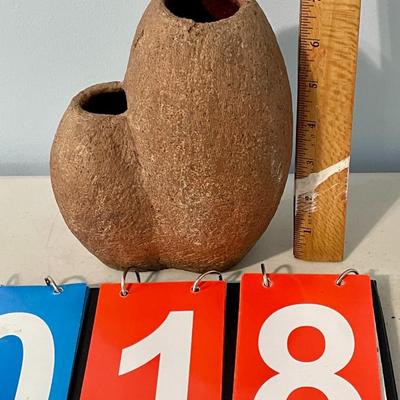 Vintage hand-thrown double vase by Doris Sagendorph