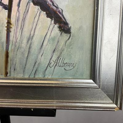 Sale Photo Thumbnail #147: Silver frame, measures: 19.5" square
signed lower right corner