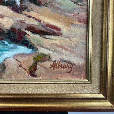 Sale Photo Thumbnail #163: Gold gilt frame
Measures: 15" high x 18" wide
signed lower right corner