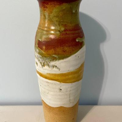 Vintage hand-thrown pottery vase