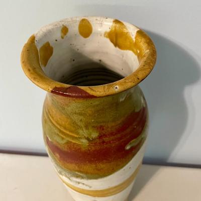Vintage hand-thrown pottery vase