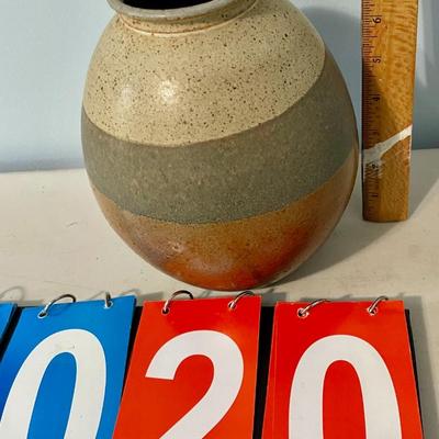 Vintage hand-thrown pottery vase