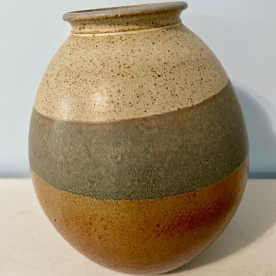 Vintage hand-thrown pottery vase