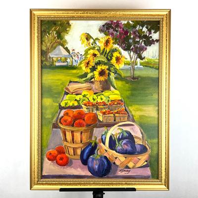 Sale Photo Thumbnail #166: Gold gilt frame
Measures: 26.5" high x 20.5" wide
signed lower right corner