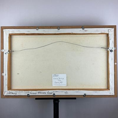 Sale Photo Thumbnail #173: Gold gilt frame
Signed on back
Measures: 19.5" high x 31.5" wide