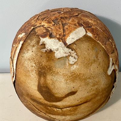 Vintage hand-thrown textured face orb