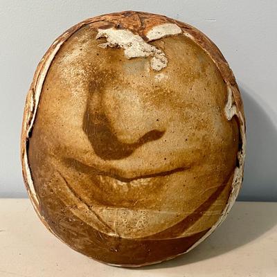 Vintage hand-thrown textured face orb