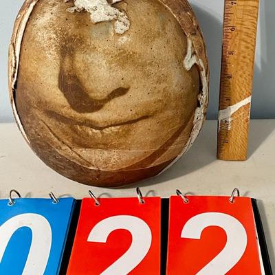 Vintage hand-thrown textured face orb