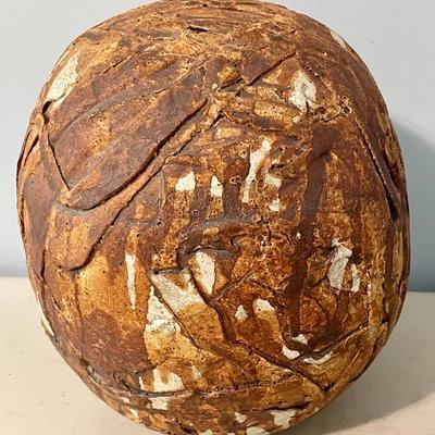 Vintage hand-thrown textured face orb