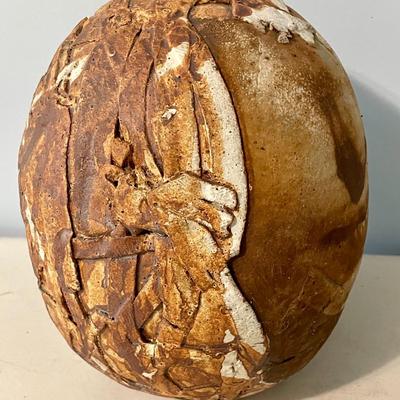Vintage hand-thrown textured face orb