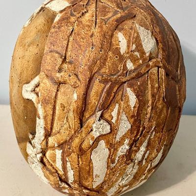 Vintage hand-thrown textured face orb