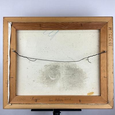 Sale Photo Thumbnail #189: Signed on back
Gold gilt frame
Measures: 18" high x 22" wide