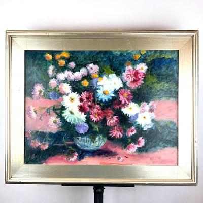 Sale Photo Thumbnail #193: Signed lower left
Silver gilt frame
Measures: 24" high x 30" wide