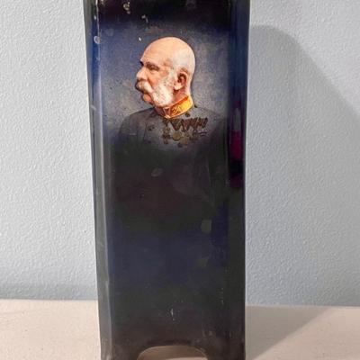 Antique ceramic Austrian Emperor Franz Joseph I portrait vase