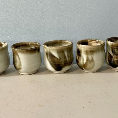 Vintage hand-thrown 6pc Japanese tea set by Maija Hay
