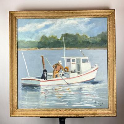 Sale Photo Thumbnail #229: Measures: 27.5" square framed 
signed lower right corner