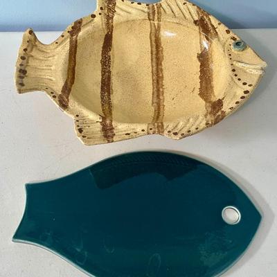 Pair of vintage fish serving pieces