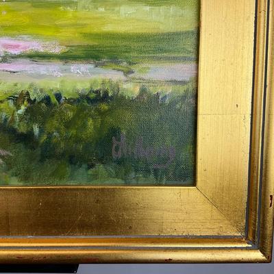 Sale Photo Thumbnail #237: Signed bottom right
Measures: 21.25" high x 25.25" wide in gold gilt frame