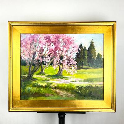 Sale Photo Thumbnail #235: Signed bottom right
Measures: 21.25" high x 25.25" wide in gold gilt frame