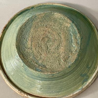 Vintage hand-thrown painted Mexican centerpiece bowl