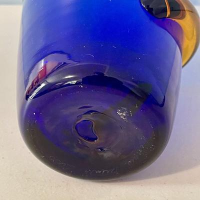 Blenko blue vase
