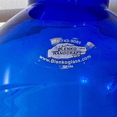 Blenko blue vase