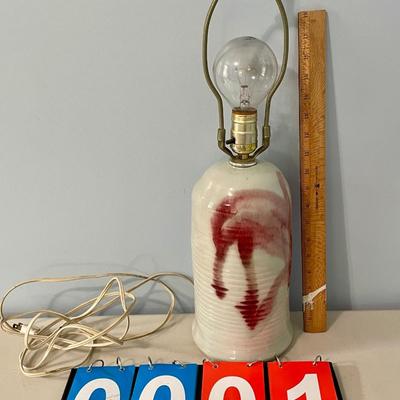 Vintage hand-thrown pottery lamp by Maija Hay, 1978
